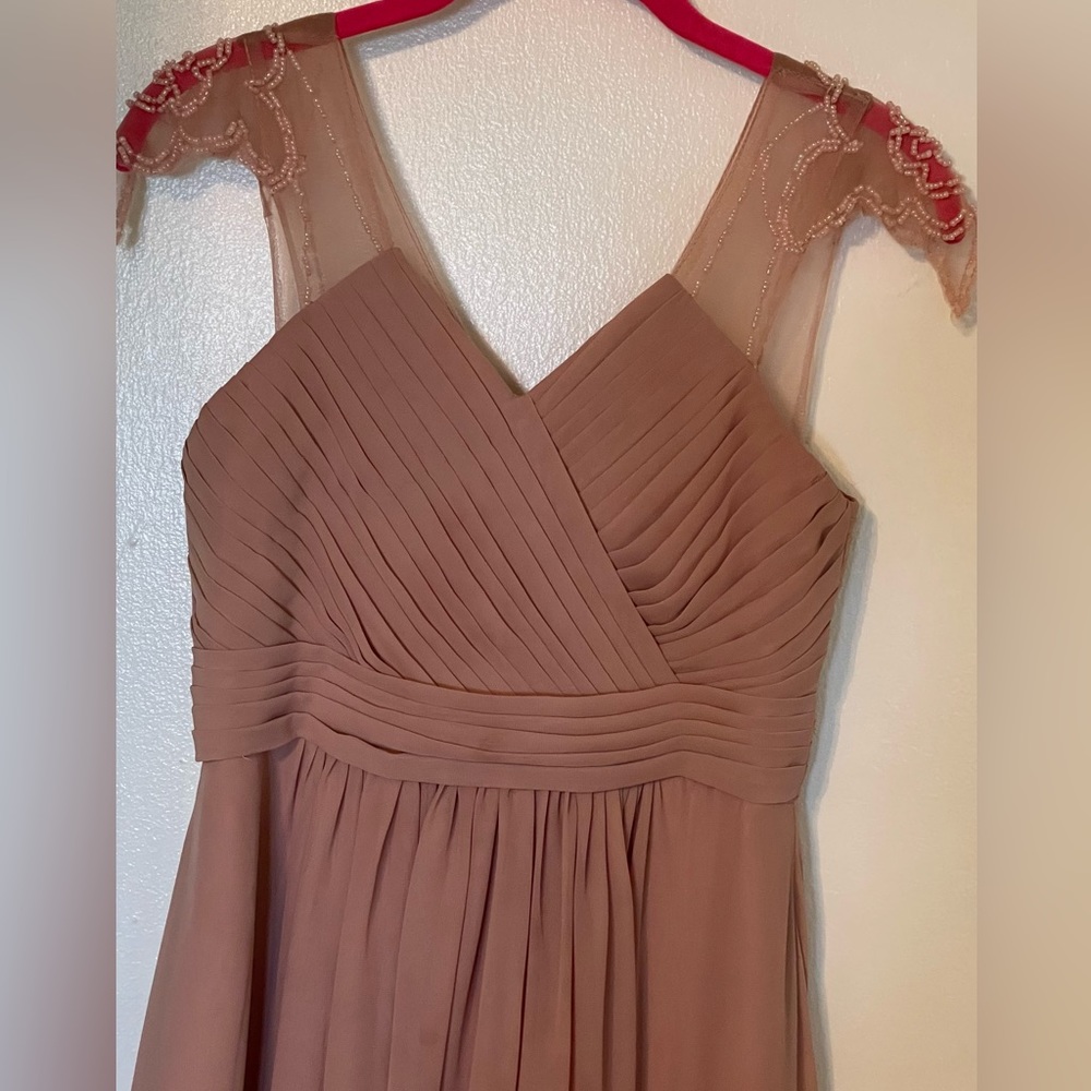 Little Girl’s long silky dress beautifully decorated size M for special occasion